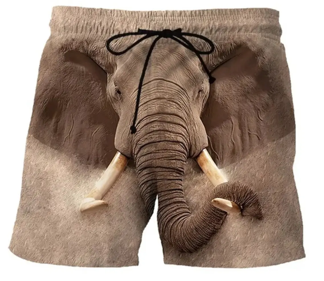 Short de bain L'Éléphant — motif éléphant grandeur nature
