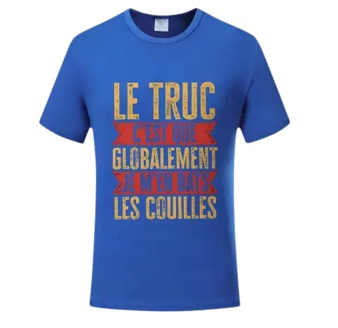 T-shirt Je m'en bats les couilles — coloris Bleu ciel