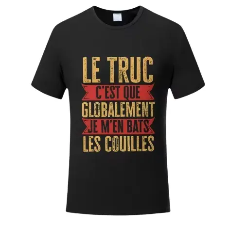 T-shirt Je m'en bats les couilles — Noir