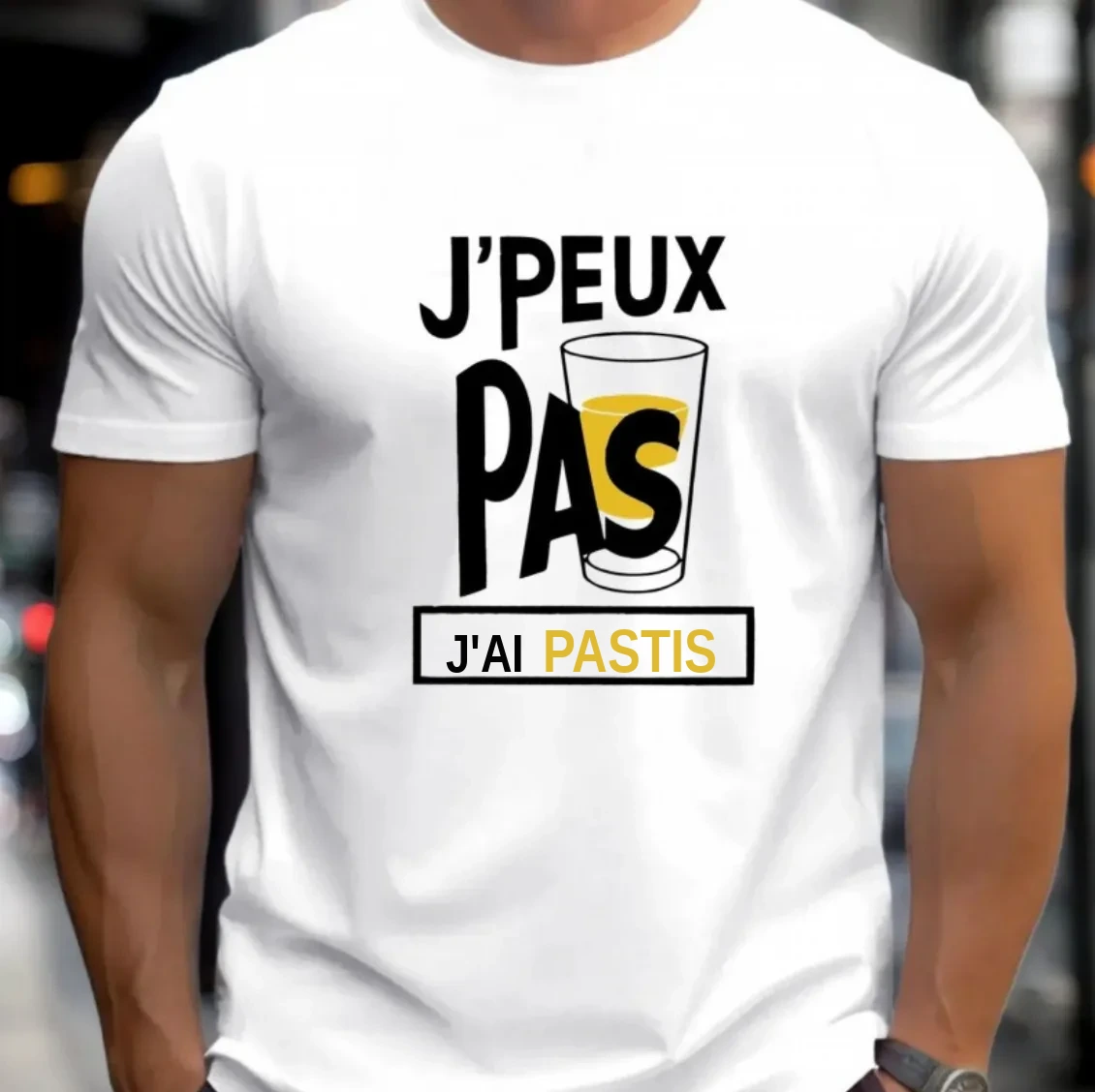 T-shirt J'peux pas, j'ai pastis — coloris Blanc