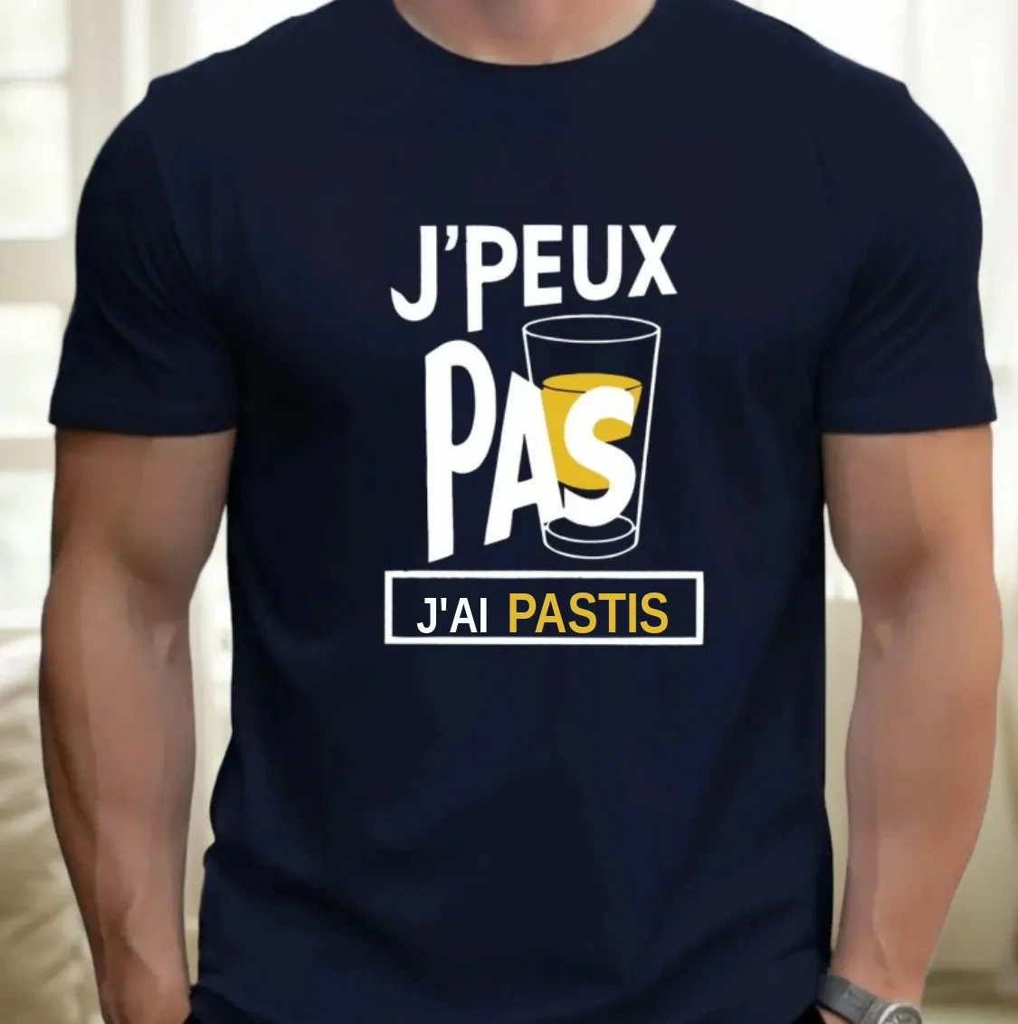 T-shirt J'peux pas, j'ai pastis — coloris Bleu marine