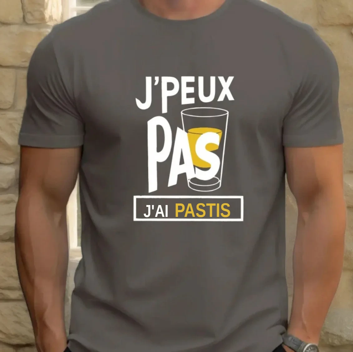 T-shirt J'peux pas j'ai pastis — Gris
