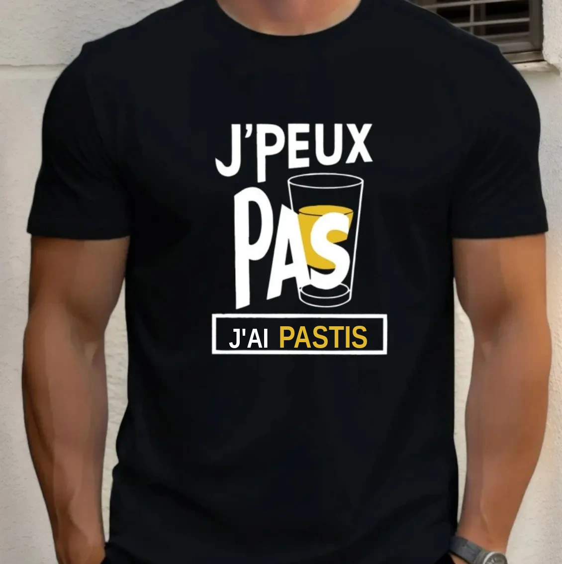 T-shirt J'peux pas, j'ai pastis — coloris Noir